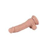 Реалистичный фаллоимитатор REAL с мошонкой на присоске, silicone, 17 х 3,6 см.